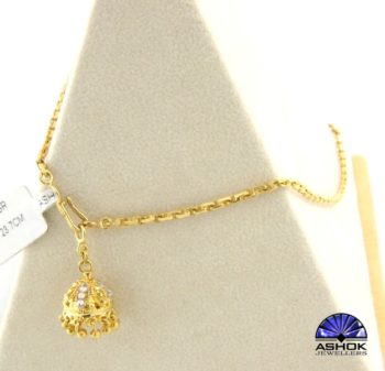 Ankle Bracelet Yellow Gold with Detail Bell