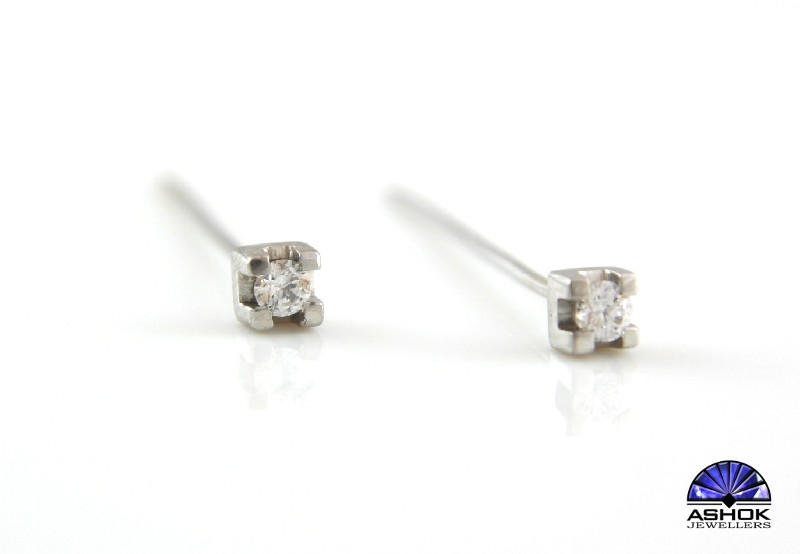Baby White Gold Stud Earrings 068