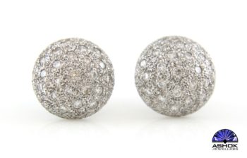 White Gold Cluster Earrings