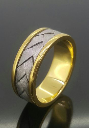 Yellow and White Gold Plat Ring