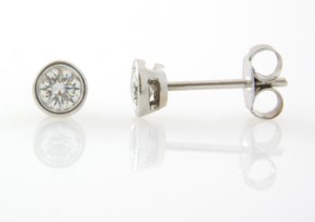 Diamond Stud Earrings Tube Setting 486