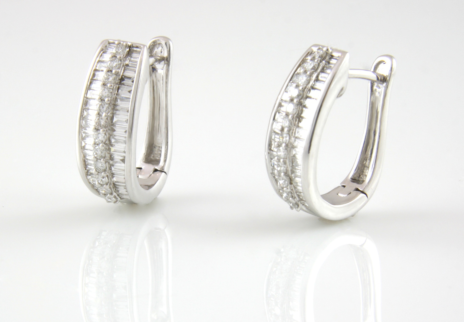 White Gold Diamond Huggie Earring