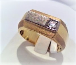 Yellow Gold Beveled Ring