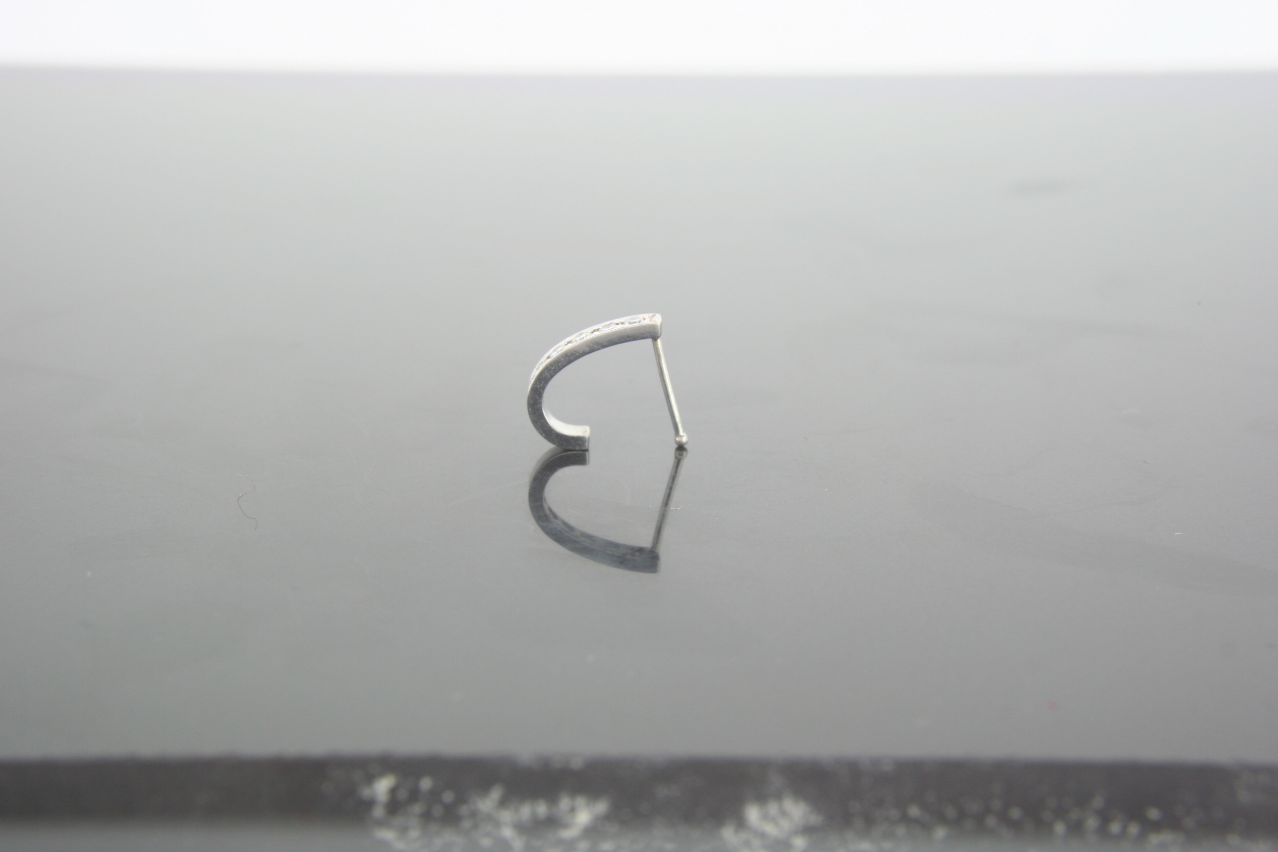White Gold Diamond Nose Ring Huggie Design - Image 6