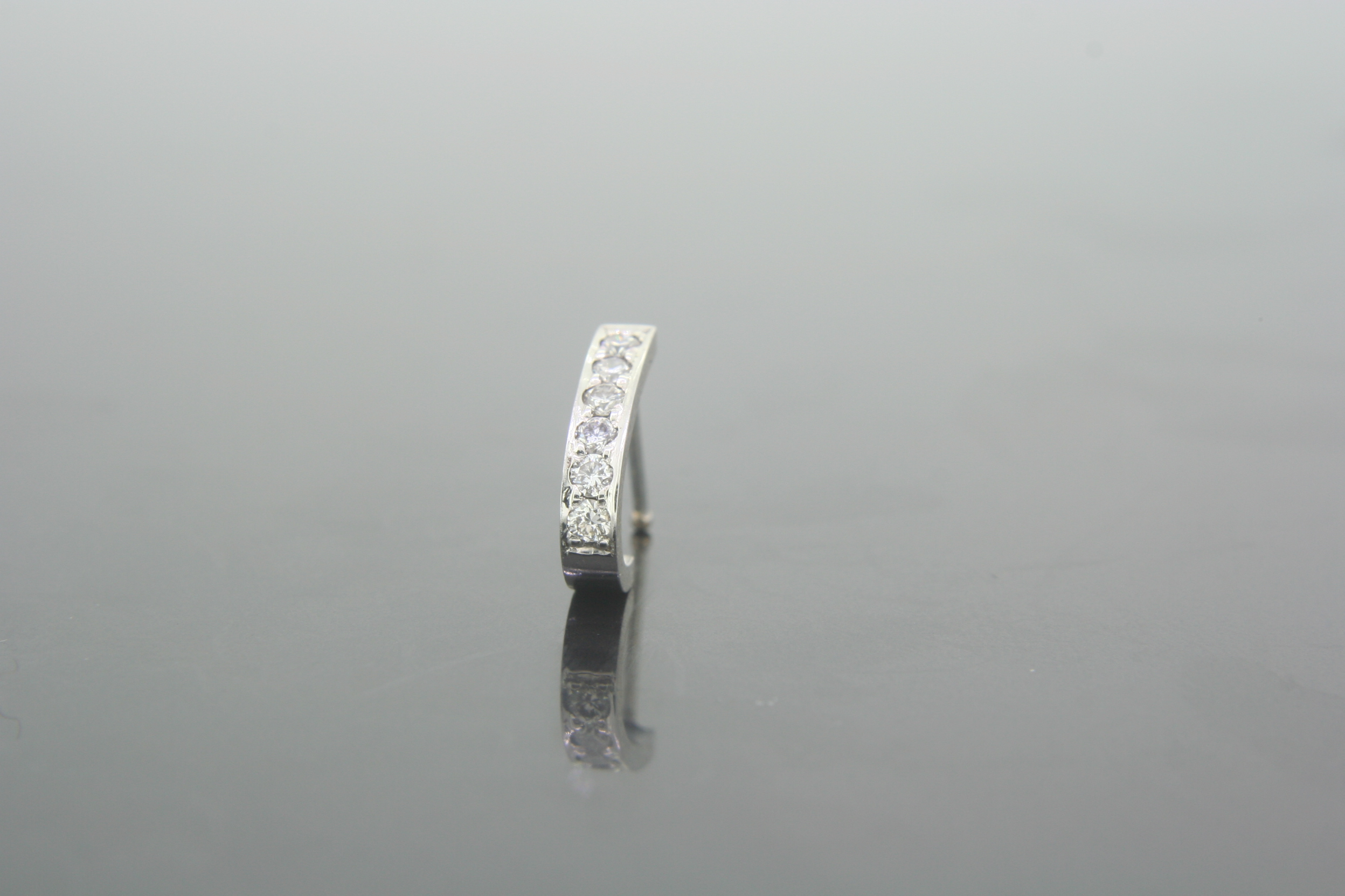 White Gold Diamond Nose Ring Huggie Design