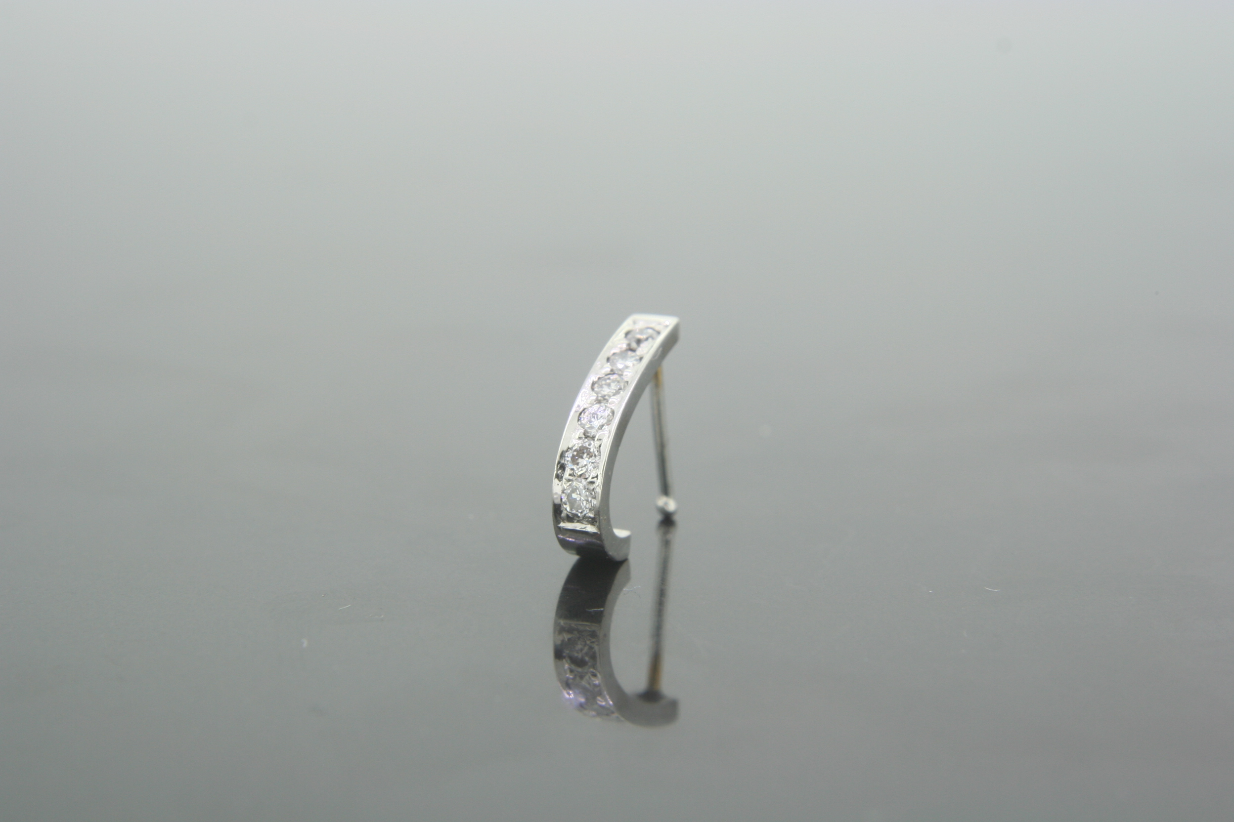 White Gold Diamond Nose Ring Huggie Design - Image 3