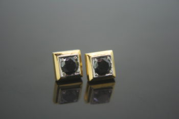 Black Diamond Stud Earrings Unisex Design