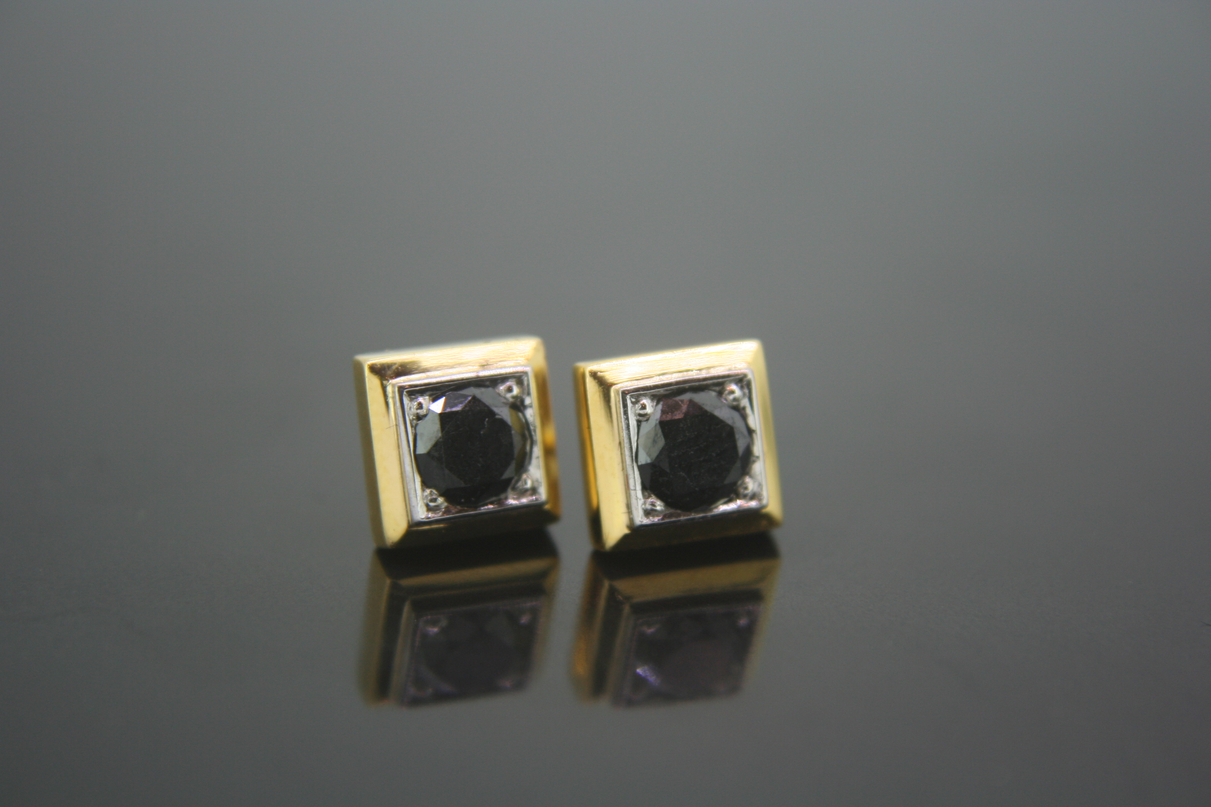 Black Diamond Stud Earrings Unisex Design