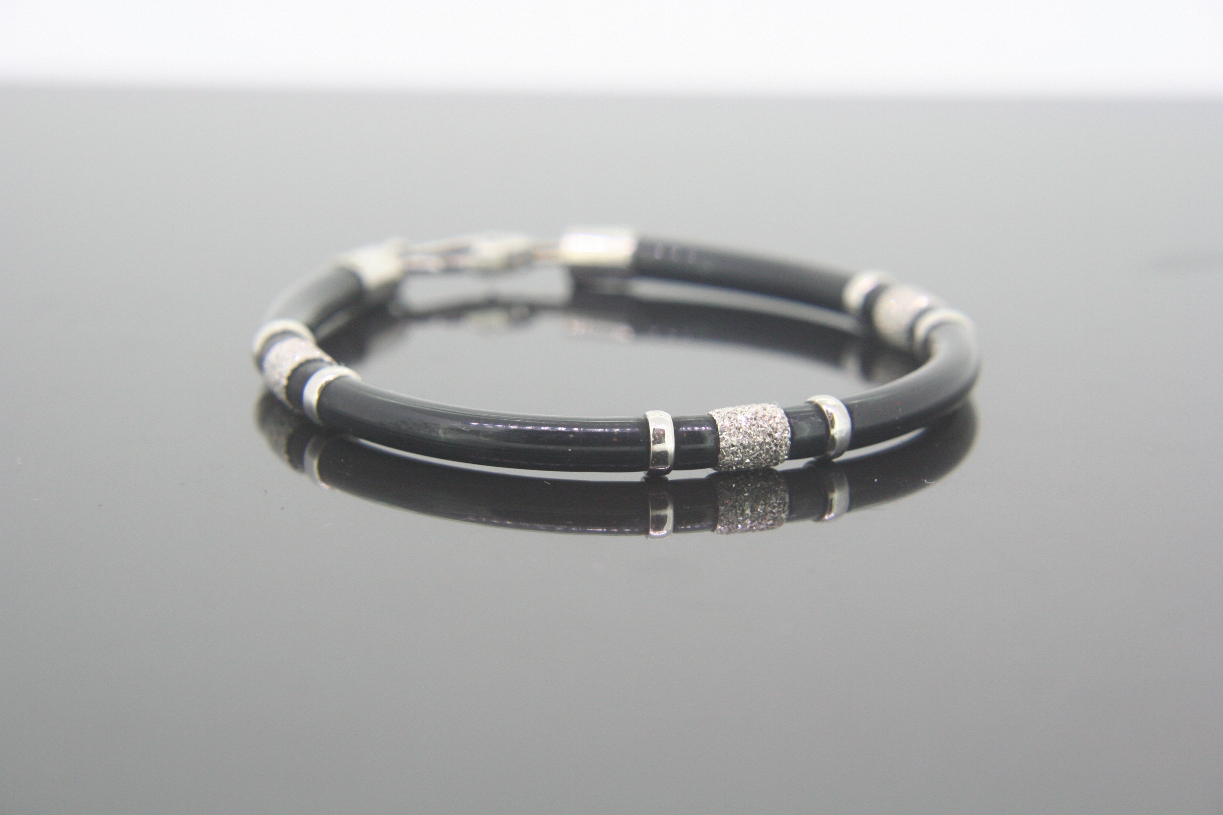 Baby Bangle Black & Silver