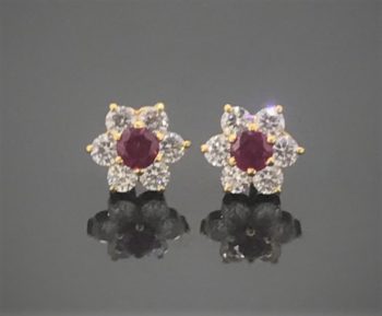 Ruby Diamond Earrings