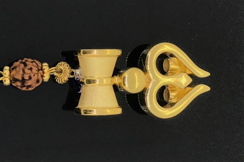 Trishul Pendant with Rudraksha Drop - Image 3